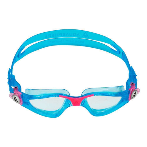 aquasphere kayenne junior kids swim goggle, blue with pink details, comfortable leak-proof goggle