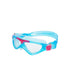 aquasphere clear lens mask goggle for kids, blue with pink details, latex free google for kids