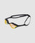 picture of arena cobra ultra swipe mirror goggle with the yellow copper lens and black frame. picture on a white background