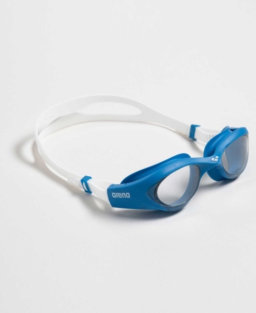 arena the one swim goggle, blue and white