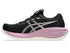 women's asics gel cumulus run shoe in black with pink sole