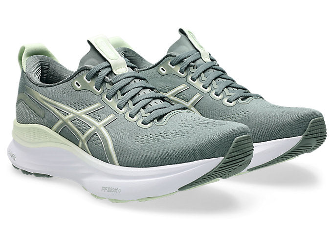 Womens asics road running shoe gel kayano 32 green blue