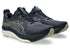 pair of asics gel kayano 33 running shoes for men in midnight blue and khaki colour