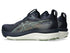 pair of asics gel kayano 33 running shoes for men in midnight blue and khaki colour