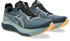asics gel kayano mens 33 lite show, reflective supportive road running and walking shoes with maximum cushioning, grey blue with orange detail, pair of shoes