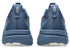 asics gel kayano for women, supportive shoe for running and walking, navy colour with purple details, back profile of both shoes on a white background