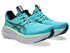pair of asics gel nimbus 28 for men in turquoise colour with white sole and lime trim, Energy Aqua/Midnight