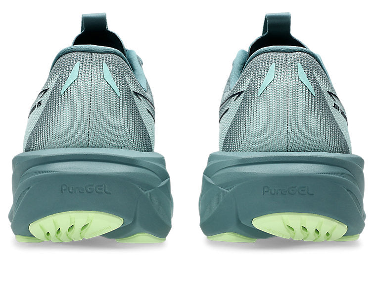 mens asics GT 2000 15 in a dark cyan blue colour with lighter green details on the sole of the shoe. featuring adaptive support that activates exactly when you need it, keeping your stride smooth and balanced without feeling restrictive.