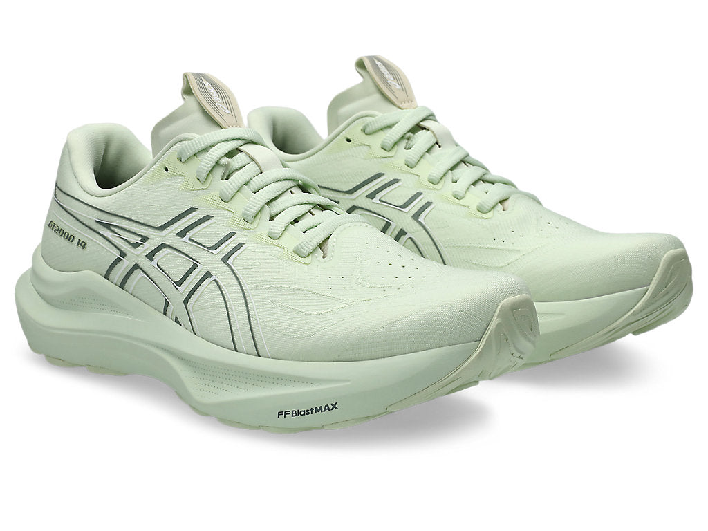 Pair of womens asics gt-2000 green blue road suppportive running shoe