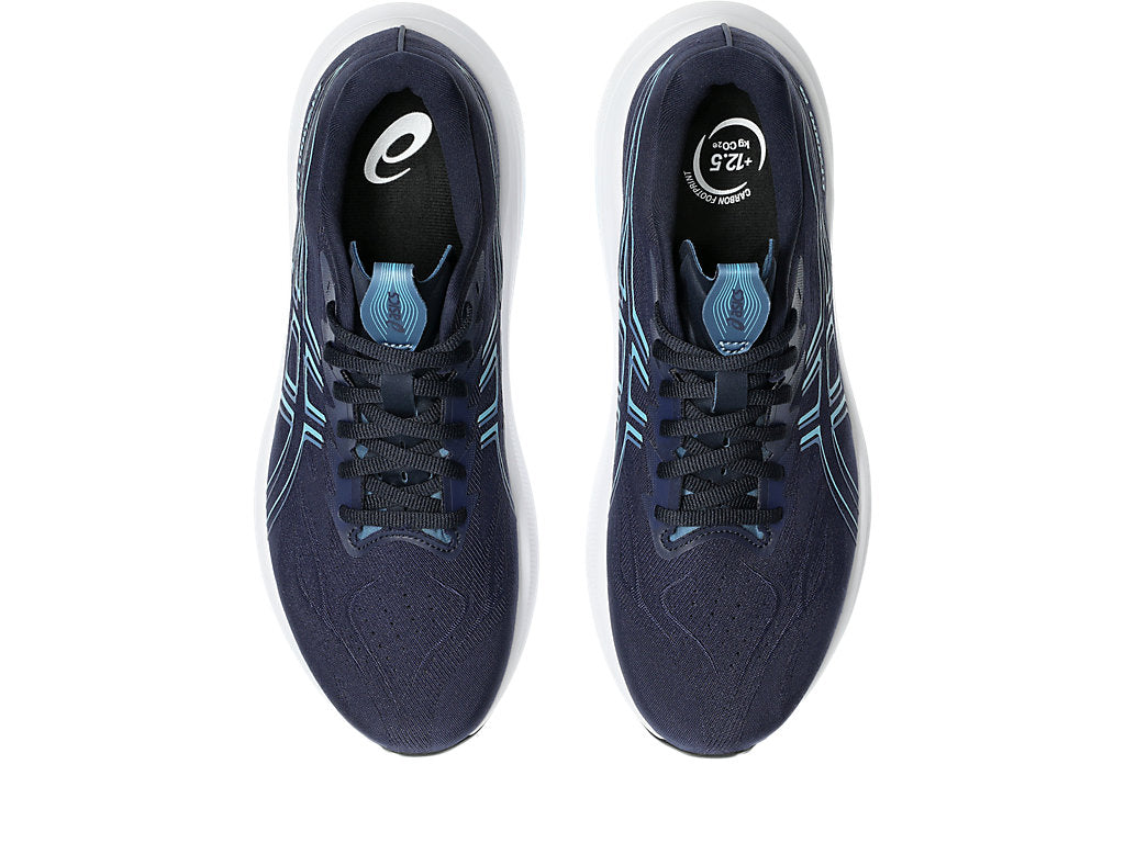 asics gt 2000 v14 support shoe for men who overpronate when running, blue colour, top view