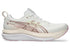 asics gel kayano 33 for women, side view in white, hazy lilac colour