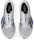 asics magic speed 5, lightweight carbon plated race day shoe for men and women, white with purple, top of shoes
