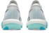 asics magic speed 5, lightweight carbon plated race day shoe for men and women, white with light blue, heels of shoe