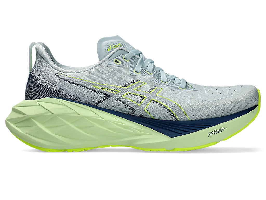 asics novablast 4 for women cool grey and lime colour 