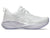 womens asics novablast 5 lightweight daily trainer for running, white light purple colour side view