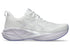 womens asics novablast 5 lightweight daily trainer for running, white light purple colour side view