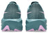 asics novablast 6 womens, lightweight bouncy road running shoe with high energy return, teal colour with lilac green details, heel profile of both shoes