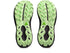 asics trabuco 14, lightweight trail running shoe for women, black colour with purple and green details, profile of both soles of shoe on a white background