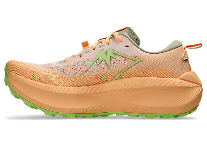 asics trabuco max 4 cream and khaki colour cushioned trail running shoes for men inside profile