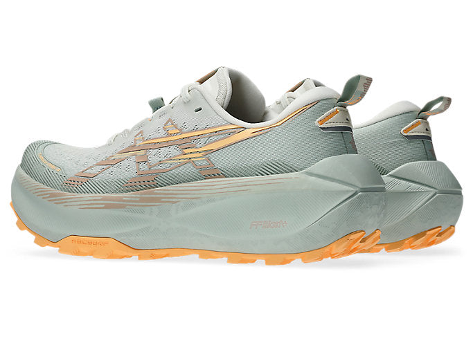 asics trabuco max 4 for women cream dusty steppe colour cushioned trail runnign shoe back side