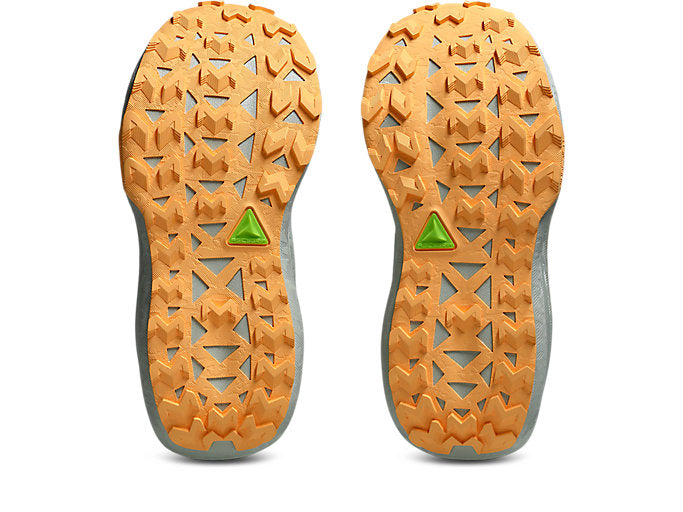 asics trabuco max 4 for women cream dusty steppe colour cushioned trail runnign shoe bottom grip