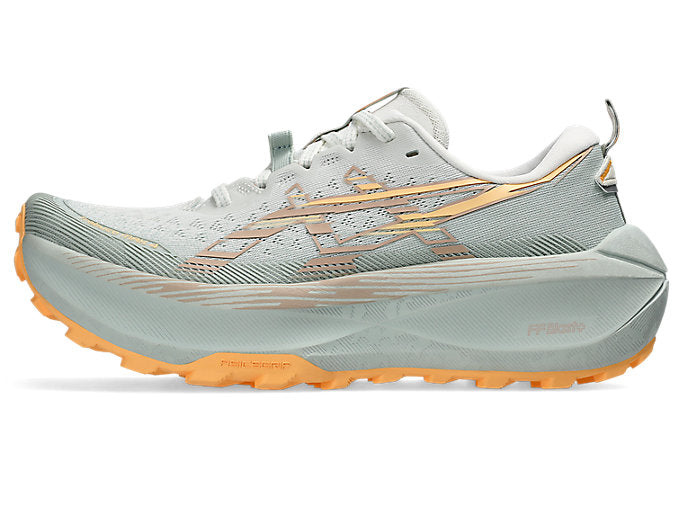 asics trabuco max 4 for women cream dusty steppe colour cushioned trail runnign shoe profile 2