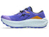 asics trabuco max 5, men's trail running shoe in purple colour with white and orange sole, Cobalt Burst/Black