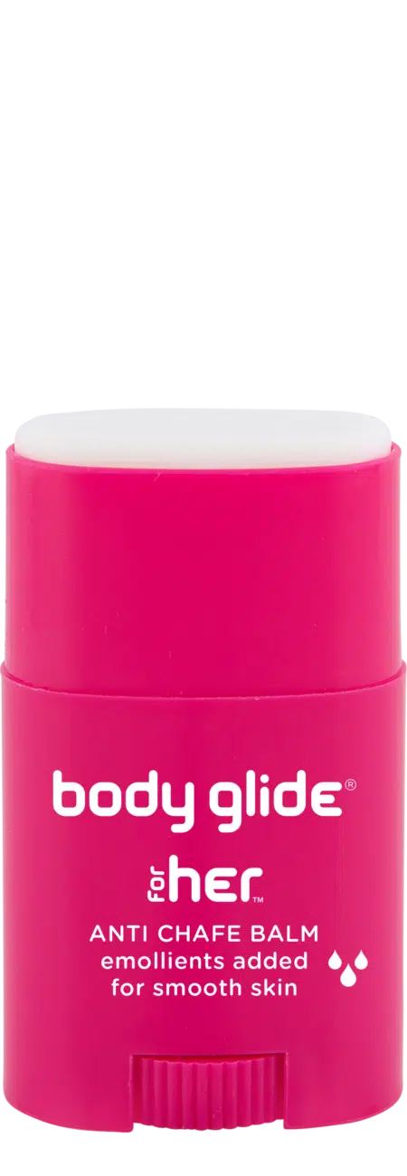pink stick of body glide wiht lid off