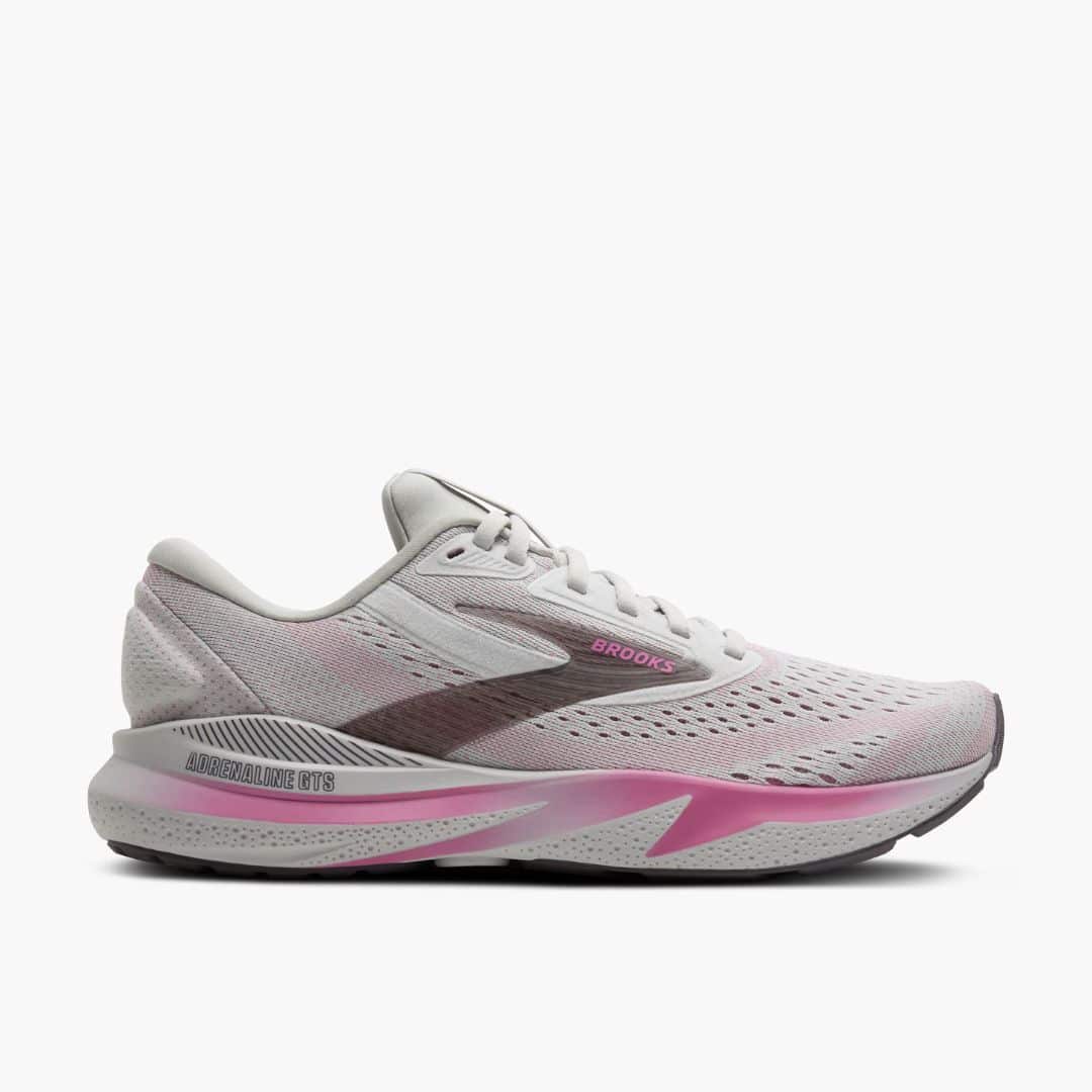 Brooks Adrenaline GTS 24 Running Shoe for Women Colour Oyster Excalibur Pink