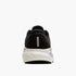 brooks adrenaline gts 24 for women, cushioned supportive running and walking shoe, black colour with silver logo white sole and purple details, close up of heel with reflective detail