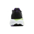 brooks adrenaline gts 25 for women, supportive everyday running and walking shoe with dynamic cushioning, black colour with purple and green details on sole, back profile of shoe on white background
