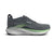 brooks adrenaline gts 25, road running shoe for men with support, grey colour with green details, side profile of shoe