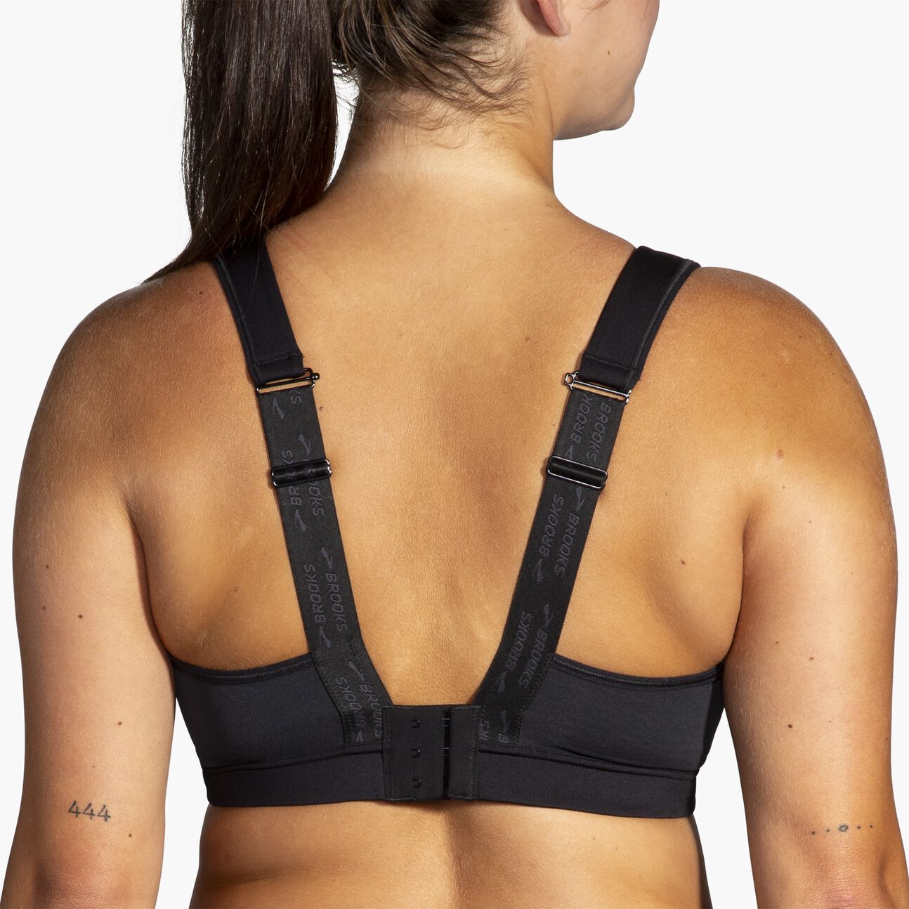 Brooks black sports bra convertible 2.0 style showing back