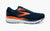 brooks ghost 16, neutral running shoe for men, brooks logo on orange, navy colour