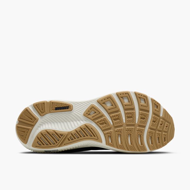 bottom view of mens brooks ghost 17 blue white neutral running shoe