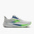 brooks ghost 17 for men road running shoe for everyday training white colour with white sole and blue and green details side profile view