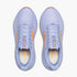 Pair of light blue brooks ghost running shoes with orange accents on a white background
