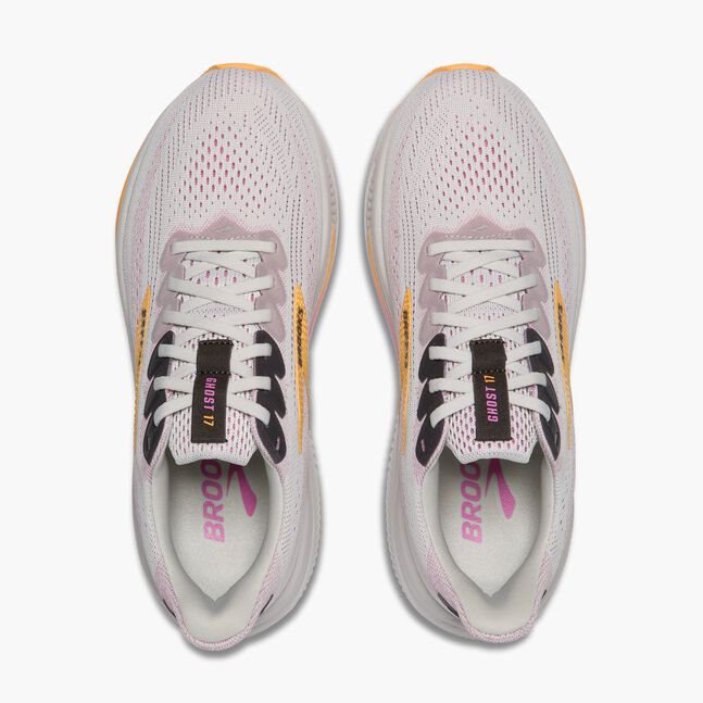 Brooks ghost 7 grey womens running shoe  with lightweight cushioning top down view