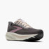 front view of brooks ghost 17 womens running shoe grey white pink 