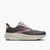 brooks ghost 17 for women road running shoe for everyday training and runs lightweight cushioning dark grey with pink details side profile view