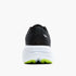 brooks ghost max 3 for men, maximum cushioned running and walking shoe, black with white sole and lime green details, close up of heel of shoe