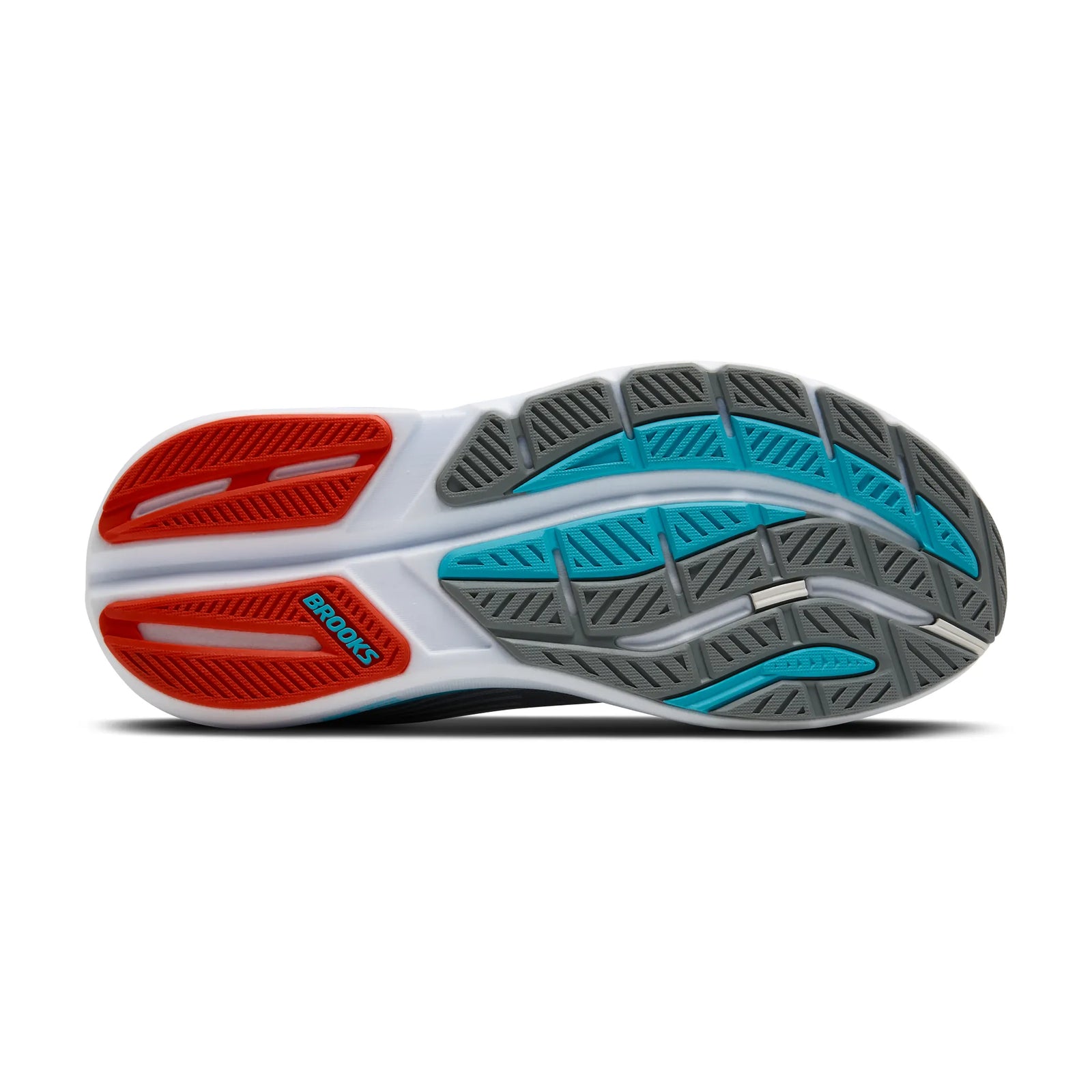 Gray brooks ghost max 3 running shoe with blue and black bottom
