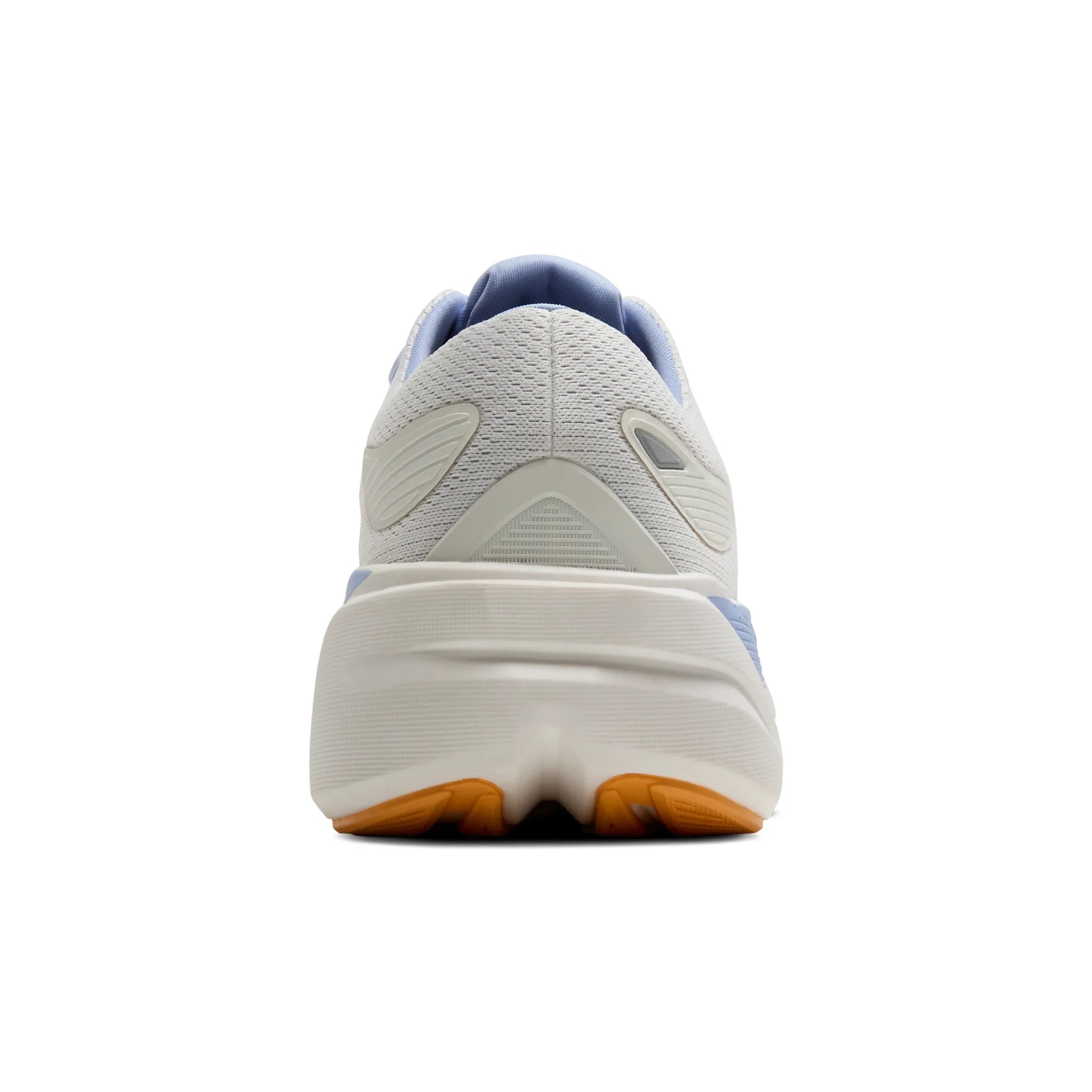 White with light blue accents brooks ghost max 3 running shoe with yellow Brooks logo heel