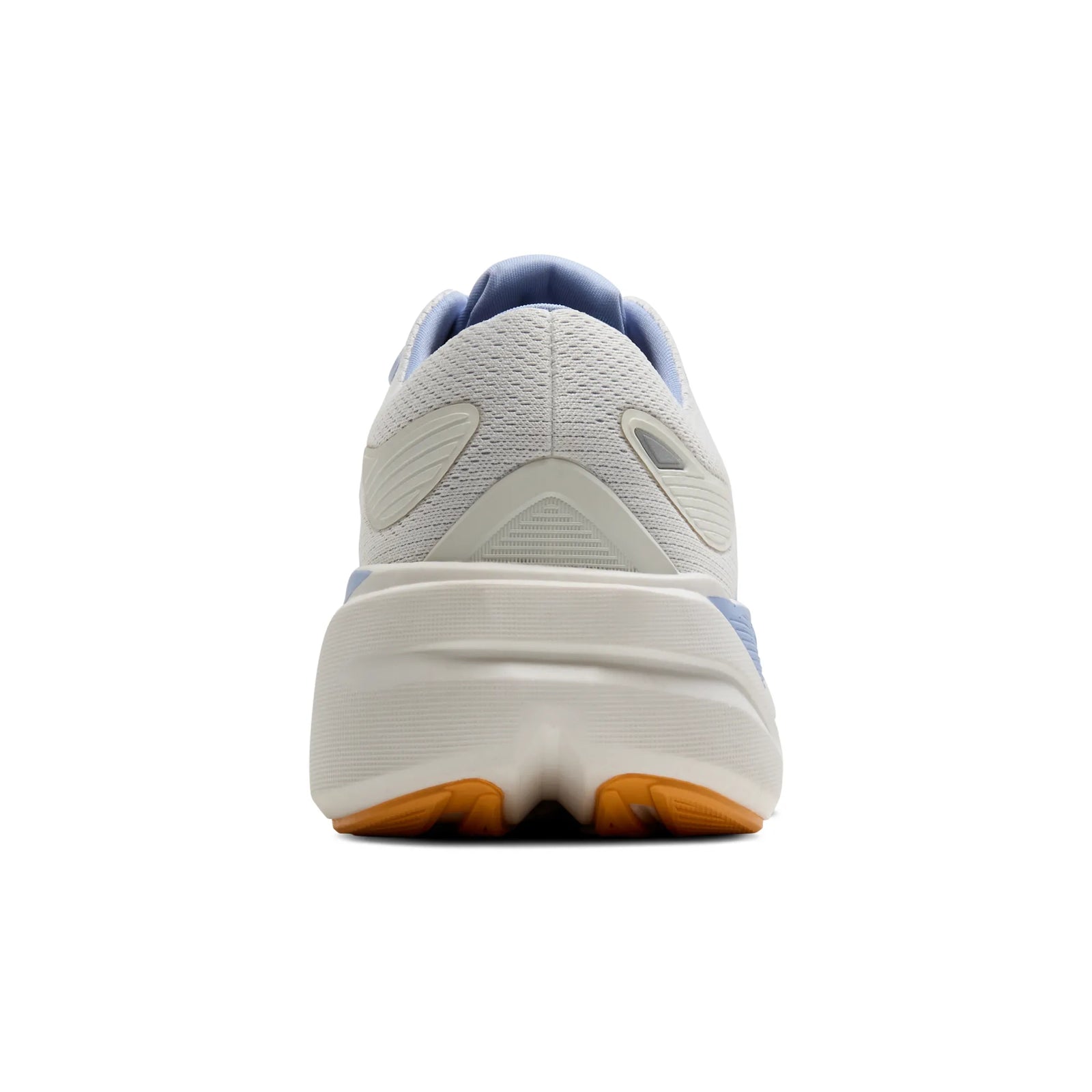 White with light blue accents brooks ghost max 3 running shoe with yellow Brooks logo heel