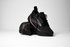 brooks ghost max 4 womens, maximum cushioned road running and walking shoe, black with shiny dark purple details,  pair of shoes