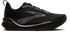 brooks ghost max 4 womens, maximum cushioned road running and walking shoe, black with shiny dark purple details, side profile of shoe