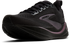 brooks ghost max 4 womens, maximum cushioned road running and walking shoe, black with shiny dark purple details,  side angled profile of shoe