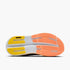 brooks ghost max 4 for women, long distance recovery or training running shoe with maximum protective cushioning, white and peach with yellow , sole of shoe