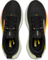 brooks glycerin 23 women, maximum cushioned road running and walking shoe, black with yellow and peach details, top of shoes