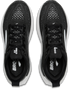 brooks glycerin gts 23 womens, supportive road running and walking shoe, black and white, top down view of shoes